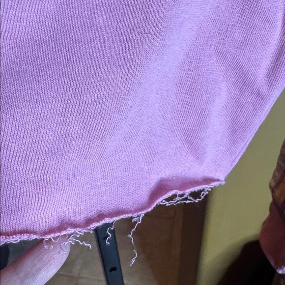 NWT Wildfox Homestead Stripes Sweatshirt Orchid Smoke Size Small Oversized - Picture 9 of 14